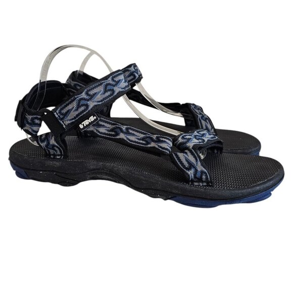 Teva Hurricane XLT2 Black/Blue Strappy Hook & Loop Sandals Hiking Mens 13 - Picture 1 of 11